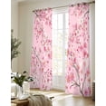 thumbnail image 5 of Spring Peaches Sheer Curtains 84 Inch Length 2 Panels Set for Living Room/Bedroom, Botanical Blossom Flowers Branches Kitchen Curtains Grommet Semi-Sheer Curtains Drapes Window Treatments 52"x84"x2, 5 of 7