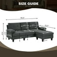 thumbnail image 3 of Jarenie Modern Fabric L-Shapped Sofa Sectional Couches for Living Room Convertible Sofa with Matching Chaise for Office, Apartment, Studio, 3 of 8