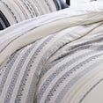 thumbnail image 3 of Levtex Home - Preston Comforter Set - King Comforter + Two King Pillow Cases - Jacquard - Cream, Blue, Navy and Taupe - Comforter (106 x 94in.) and Pillow Case (36 x 20in. ) - Cotton, 3 of 7
