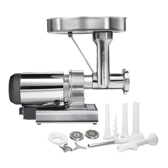 Weston Butcher Series Electric Meat Grinder & Sausage Stuffer, Commercial Grade 1.5 HP, 1125 Watts, 21 lbs per Minute, Heavy Duty Stainless Steel