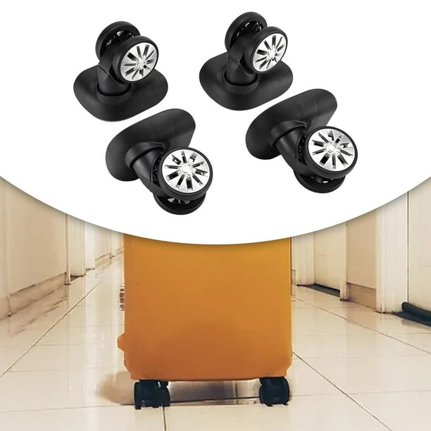 Ruedas de maleta,Equipaje Ruedas Reemplazo Mute Swivel,Aduana Caja Equipaje Maleta Ruedas ,Ruedas giratorias Rotación de 360 grados Negro,Tronco Ruedas Bolsa de viaje Trolley Hugo Ruedas de maleta