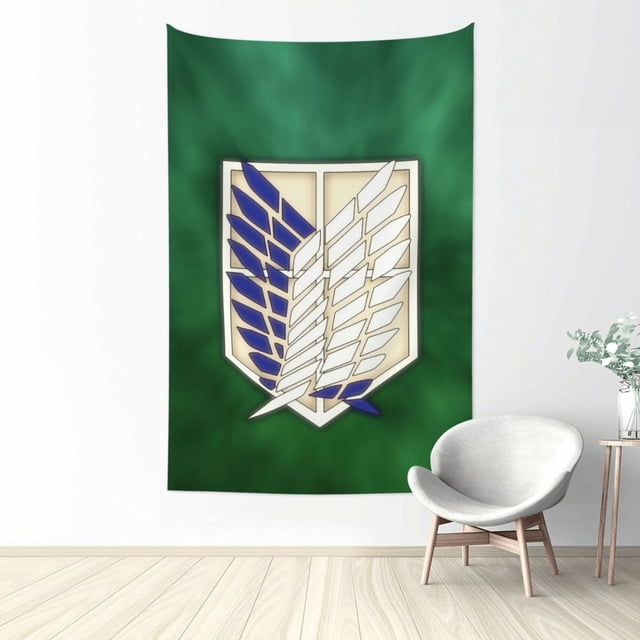 Tapiz de Attack On Titan para dormitorio, estampado artístico para colgar en la pared, pósteres estéticos, tapices de fondo para sala de estar, dormitorio, regalo para fanáticos, 90 x 60 pulgadas