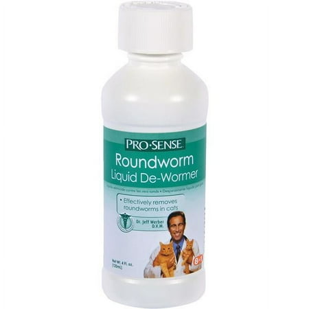 Pro-Sense Roundworm Liquid De-Wormer for Cats, 4-Ounce