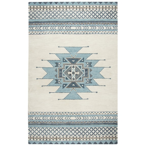 Rizzy Rugs Southwest Area Rug SU567A Blue Angled Lines 8' x 10' Rectangle