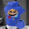thumbnail image 2 of XIAOCHA Men's Pullover Hoodie Graffiti Print Sweatshirts Daily Hooded Sweatshirt, Blue, Sizes L, 2 of 5