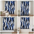 thumbnail image 5 of Blue Black Stripes Semi Sheer Curtains Drapes for Living Room,Bedroom,French Doors Window 96 Inches Long,Modern Abstract Ombre Grey White Lines Rod Pocket Chiffon Curtain Voile Drapery Panel, 5 of 8