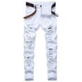 thumbnail image 2 of Men's Ripped Skinny Slim Fit Stretch Distressed Destroyed Jeans Denim Pants, 2 of 9