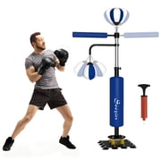 Soozier 4.6-6.7 Speed Bag Boxing Bag Stand with Reaction Bar Challenge, Reflex Bag Boxing Training Equipment, Speed Punching Bag, Blue