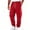 Red, variant on Men's Fleece Cargo Sweatpants Drawstring Elastic Waist and Bottom Multi-Pocket Active Athletic Casual Pants