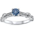 thumbnail image 1 of Bague de Fiançailles Moderne Diamant Bleu 3/4ct Or Blanc 14K, 1 of 4