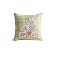 thumbnail image 2 of Funda de cojín bordada con diseño de conejos de Pascua y setas para sala de estar, cama y sofá, funda de almohada de poliéster., 2 of 6