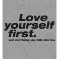 thumbnail image 2 of "Love Yourself First" Women's Heather Gray Crew Neck Short Sleeve Top-Medium, 2 of 6