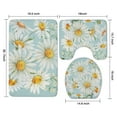thumbnail image 3 of Lightblue Daisy Flower Watercolor Pattern Bathroom Rugs Sets 3 Piece,Toilet Cover Set,Absorbent Non Slip Bathroom Mats Sets with U-Shaped Contour Rug Toilet Rug Set, 3 of 5