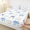 thumbnail image 3 of jejeloiu Blue Cute Bowtie Bed Sheets,Kids Ball Game King Sheets For Volleyball Lover 4pcs, 3 of 7