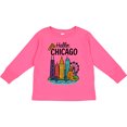 thumbnail image 3 of Inktastic Hello Chicago Skyline Pizza Boys or Girls Long Sleeve Toddler T-Shirt, 3 of 5