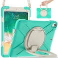 thumbnail image 2 of Case for iPad Air 3 10.5 Inch 2019/iPad Pro 10.5 Inch 2017, 360 Degree Rotating Hand Grip Shockproof Cover with Shoulder Strap, Mint Green, 2 of 7