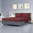 thumbnail image 3 of PiccoCasa Brushed Polyester Microfiber Fabric Bed Sheets Bedding Set 4-Piece, Burgundy King, 3 of 8