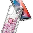 thumbnail image 3 of Nagebee For Motorola Moto G Stylus 5G 2024 Phone Case with Tempered Glass Screen Protector, Ring Holder/Wrist Strap, Glitter Liquid Floating Waterfall Cute Phone Cover (Rose Gold), 3 of 5