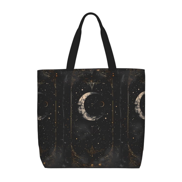 Easygdp Abstract Starry Sky Moon Bolsa Tote para Mujer, Bolso de Hombro para Trabajo, Playa, Viajes, Compras y Supermercado