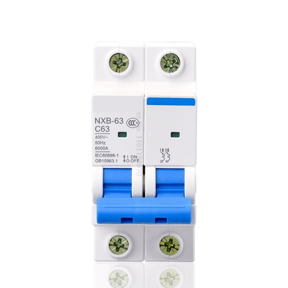 1PCS NXB-63 2P AC MCB C Curve 400V 10A 16A 20A 25A 32A 40A 63A Mini Circuit Breaker DZ47 Din Rail