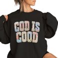 thumbnail image 4 of God Is Good Sweatshirt for Men and Women, Faux Quilted Christian Faith Crewneck, Sizes S-3XL, 4 of 6