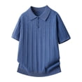 thumbnail image 4 of COSFO Men's Polo Shirts Golf Short Sleeve Blue Casual Shirt Collared Pullover Classic Fit Textured Performance Tee Shirts Mens, 4 of 6