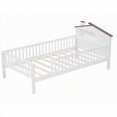 thumbnail image 6 of Twin Size Wood Platform Bed with House-shaped Headboard, No Box Spring, White for Bedroom, 6 of 17