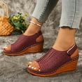 thumbnail image 5 of Fashion Orthopedic Sandals for Womens Plus Size Versatile Hollow Buckle Fish Mouth Spring And Summer Thick Bottom Wedge Sandals, 5 of 6