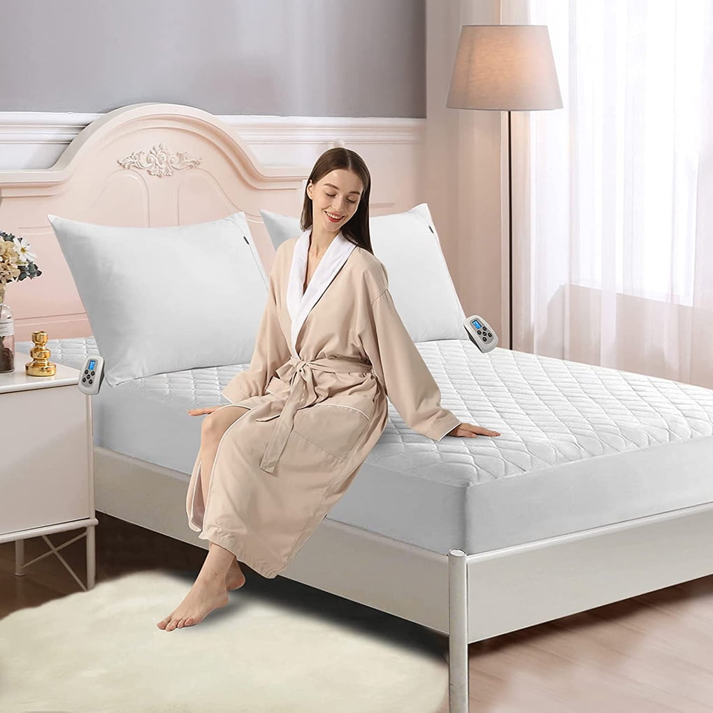 Quilted Heated Mattress Pad Dual Digital Controls with Deep Pockets, 10