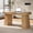 Natural Wood, variant on Modern 55" Executive Desk with Built-In Power Outlet & Spacious Storage Cabinet – Home Office Computer Writing Workstation for Office Supplies
