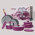 thumbnail image 3 of Carote 21 Pieces Pots and Pans Set with Detachable Handle, Ceramic Non Stick Non Toxic Kitchen Cookware Set with Induction, Oven/Dishwasher Safe, Magenta Purple, 3 of 8
