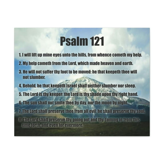 Scripture Walls Psalm 121 God Watches Over You Bible Chapter Canvas Christian Wall Art Ready to Hang Unframed