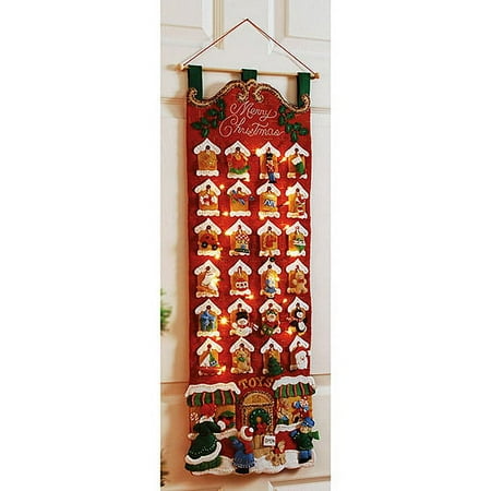 Advent Calendar w/ Lights Felt Applique Kit, 32X10.75