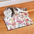 thumbnail image 2 of Pet Feeding Mat with Aesthetic Floral Design and Wildflower Butterfly Illustration, Absorbent Waterproof Non-Slip Dog Food Mat, 2 of 7