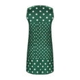 thumbnail image 5 of Feancey Boho Sundress for Women 2025 Casual Polka Dot Print Midi Dresses Summer Sleeveless V Neck Tank Dress Loose Flowy Beach Vacation Dresses Green M, 5 of 7