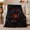 Crimson Glow Black Rose, variant on Glowing Crimson Center Within A Black Rose, Cozy Flannel Blanket with Dark Fantasy Floral Print, Housewarming Gift for Dark Floral Enthusiasts, Home Decor for Bedroom and Living Room