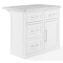 Pemberly Row Modern / Contemporary Wood MDF Kitchen Island in White