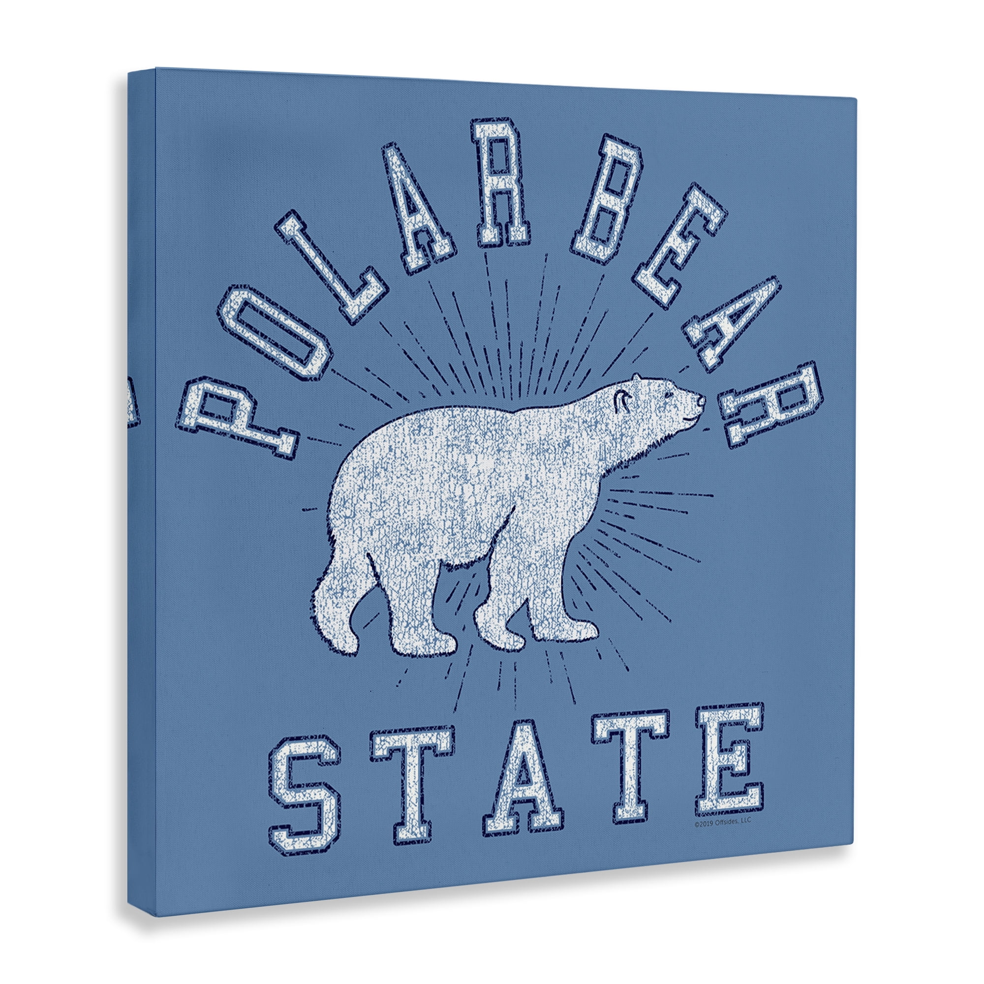 Stupell Industries Varsity Polar Bear State Animals Painting Wrapped Canvas Art Print Wall Art, 36 x 36
