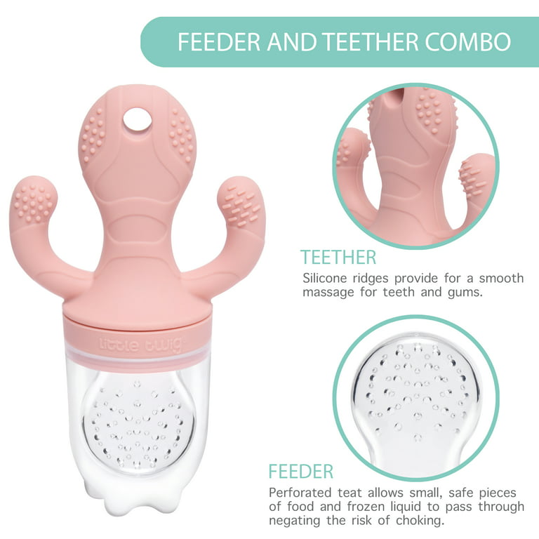 Termichy Baby Food Feeder Fruit Pacifier Feeder for Baby Teething Relief  Soft Silicone Squeeze Spoon for Baby First Stage Feeding Baby Feeders for Baby  Food Pink(Style B)