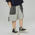 thumbnail image 6 of MKHSQHDG Shorts Boys 10 Years 2025 Spring Summer New Boys' Trendy Cargo Shorts Lightweight Workwear Casual 5 Inch Shorts with Pockets Stylish Thin Fabric Loose Fit Outdoor Play 6-7 Years, 6 of 9