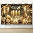 thumbnail image 6 of Fabulous 50th Birthday Party Backdrop Happy 50th Birthday Party Decoration 50 Birthday High Heel Champagne Rose Background Photo Studio Props Banner, 6 of 6