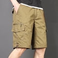 thumbnail image 4 of Aofany Plus Size Mens Cargo Shorts Fashion Multi-Pockets Casual Summer Shorts Solid Zipper Drawstring Cuffs Workwear Short Pants, 4 of 4