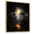 thumbnail image 2 of Designart "Jungle Shadows With Charcoal Palm Trees" Palms & Palm Trees Floater Framed Wall Art Living Room, 2 of 5