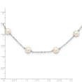 thumbnail image 3 of Auriga 925 Sterling Silver Rh-plated (6-7mm) Fresh Water Cultured Pearl Necklace for Women 18", 3 of 5