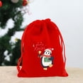 thumbnail image 3 of Christmas Gift Bag, Drawstring Flannel Bag, Red Christmas Candy Packaging Bag with Snowman Pattern, 7.87x5.91 Inch Small Christmas Gift Bag, Soft Durable Cloth Material, 3 of 7