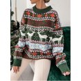thumbnail image 4 of Suéter navideño de otoño e invierno para mujer, jersey de manga larga de punto a la moda, jersey informal blanco con cuello redondo, suéteres básicos elegantes 2022, 4 of 5