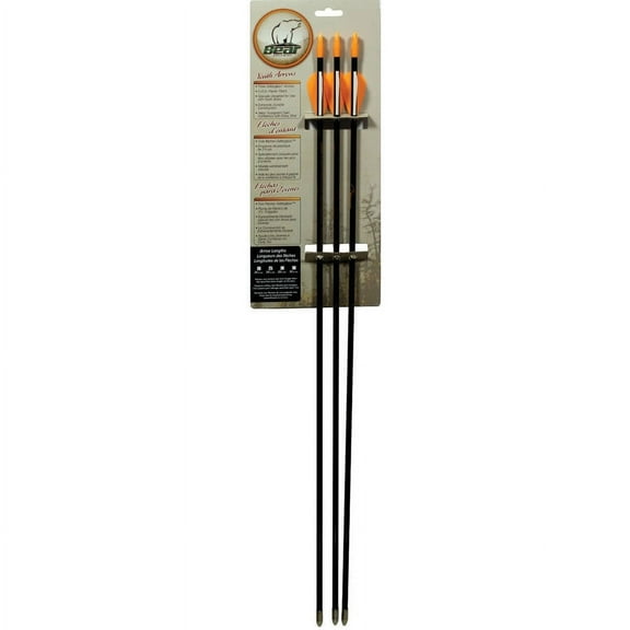 Bear Archery Youth 30" SafetyGlass Vaned Arrows, 3-Pack