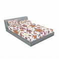 thumbnail image 3 of Ambesonne Floral Fitted Sheet & Pillow Sham Set, Blooming Flower Pattern, Twinxl, Yellow Purple Magenta, 3 of 3
