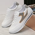 thumbnail image 5 of Rokment Platform Cushioned Running Walking Tennis Shoes for Women 2026 Spring Fall Stylish White Leather Memory Foam Low Top Fashion Sneakers Grey Size 8, 5 of 5