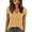 710#Yellow, variant on Short Sleeve Shirts for Women V Neck Summer Ribbed Tshirts Slim Fit Spring Fashion Going Out Basic Tees Khaki M
